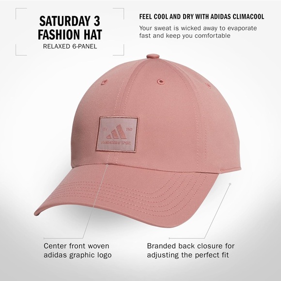 Adidas Womens Saturday Baseball Cap – Adjustable Cotton Hat,Athletic Relaxed Fit - Picture 2 of 6